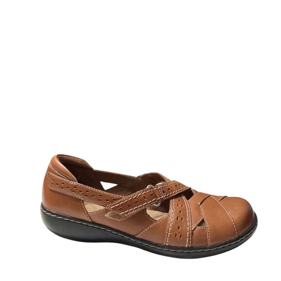 Clarks Collection Brown Leather Mary Janes Size 9 - Picture 9 of 9